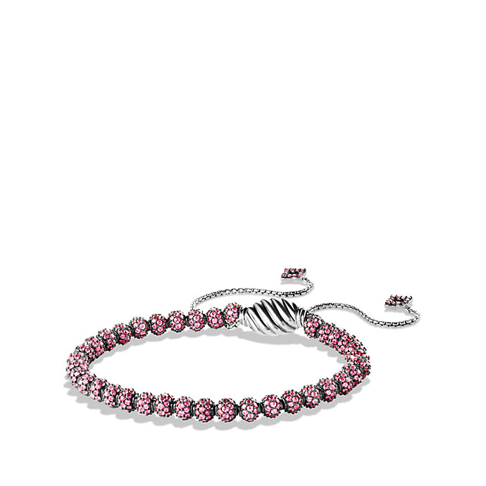 David yurman Petite Pave Bracelet With Pink Sapphire in Pink Lyst