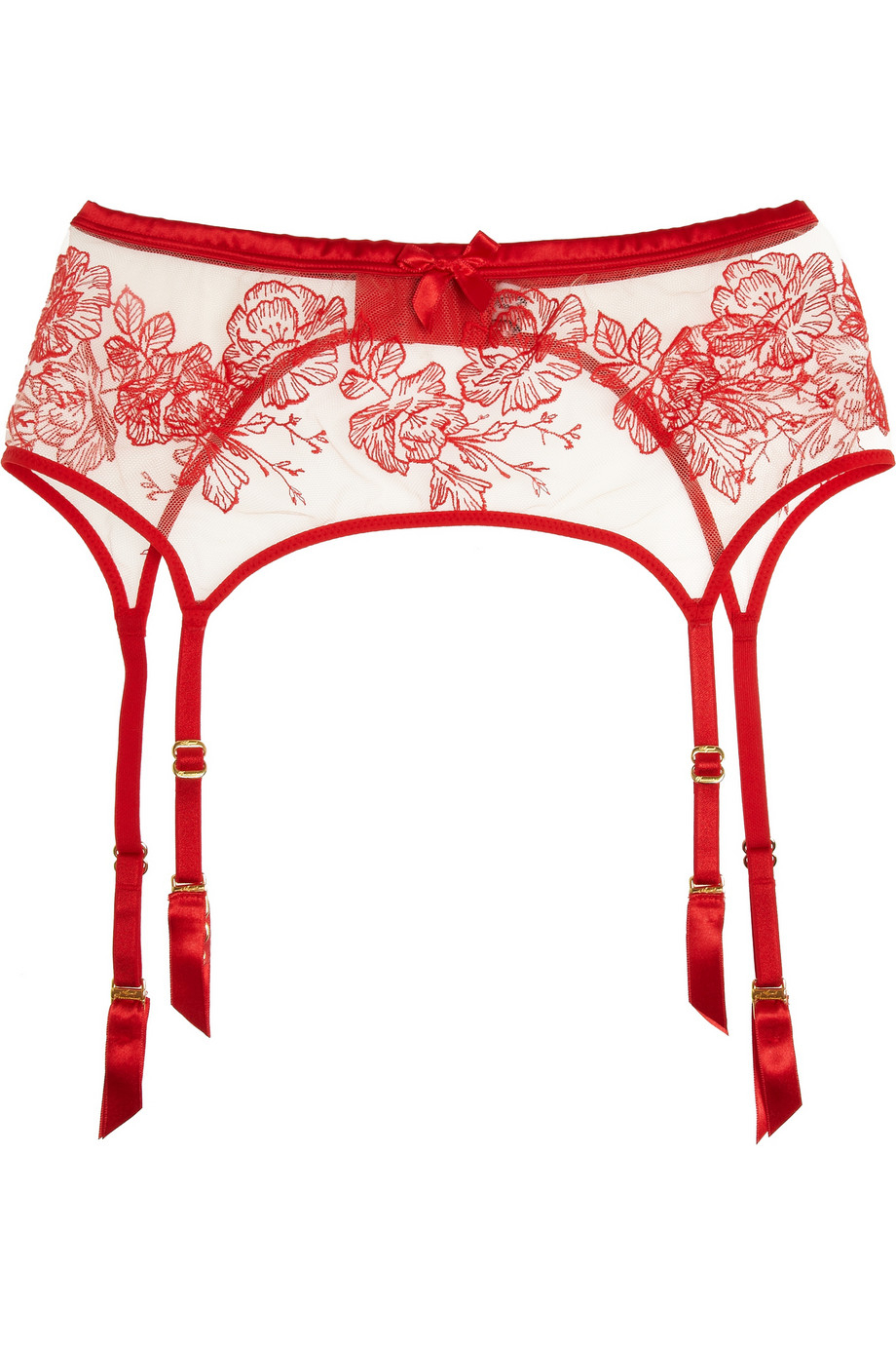 Lyst Agent Provocateur Gloria Floralembroidered Tulle Suspender Belt