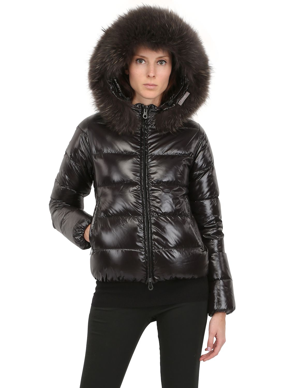 Lyst - Duvetica Adhara Nylon Down Jacket with Fur in Black for Men