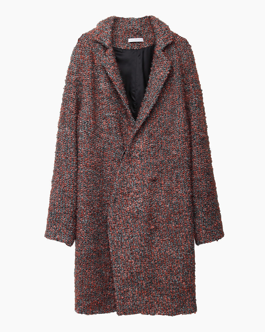 Lyst J.W.Anderson Boucle Rounded Raglan Sleeve Coat in Orange