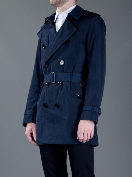 Burberry Brit Classic Trench Coat in Blue for Men | Lyst