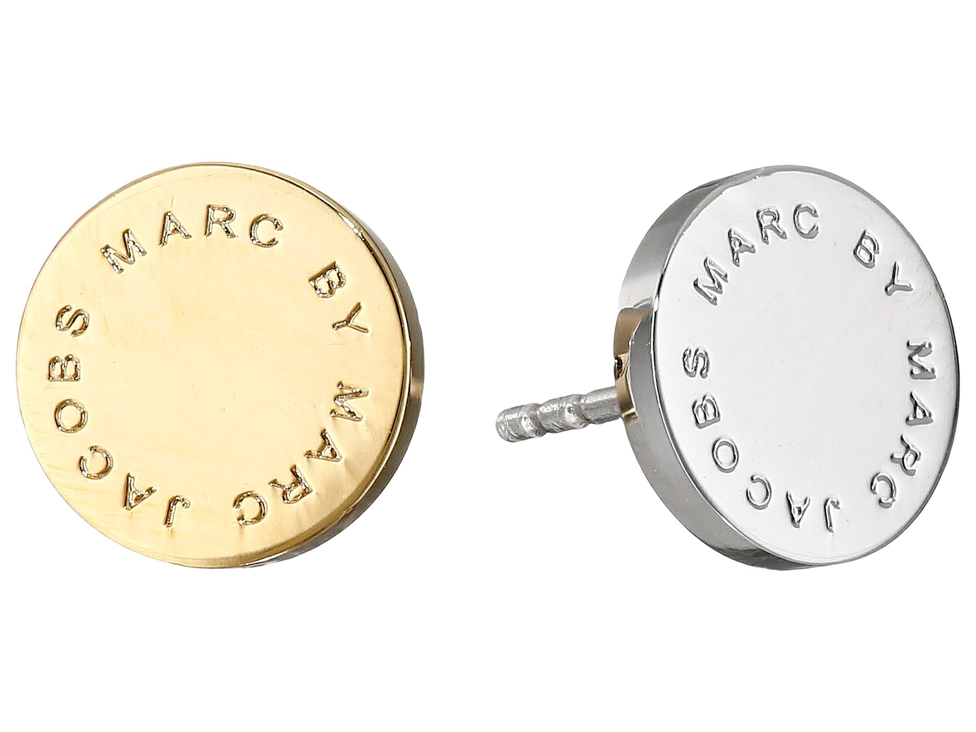 Lyst Marc By Jacobs Logo Disc Studs Earrings Gallery
