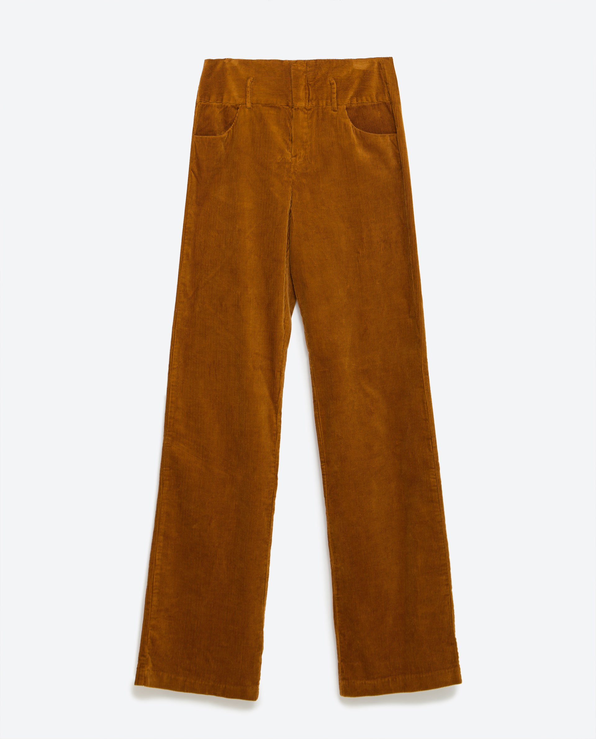 Zara Wide-leg Corduroy Trousers in Brown | Lyst