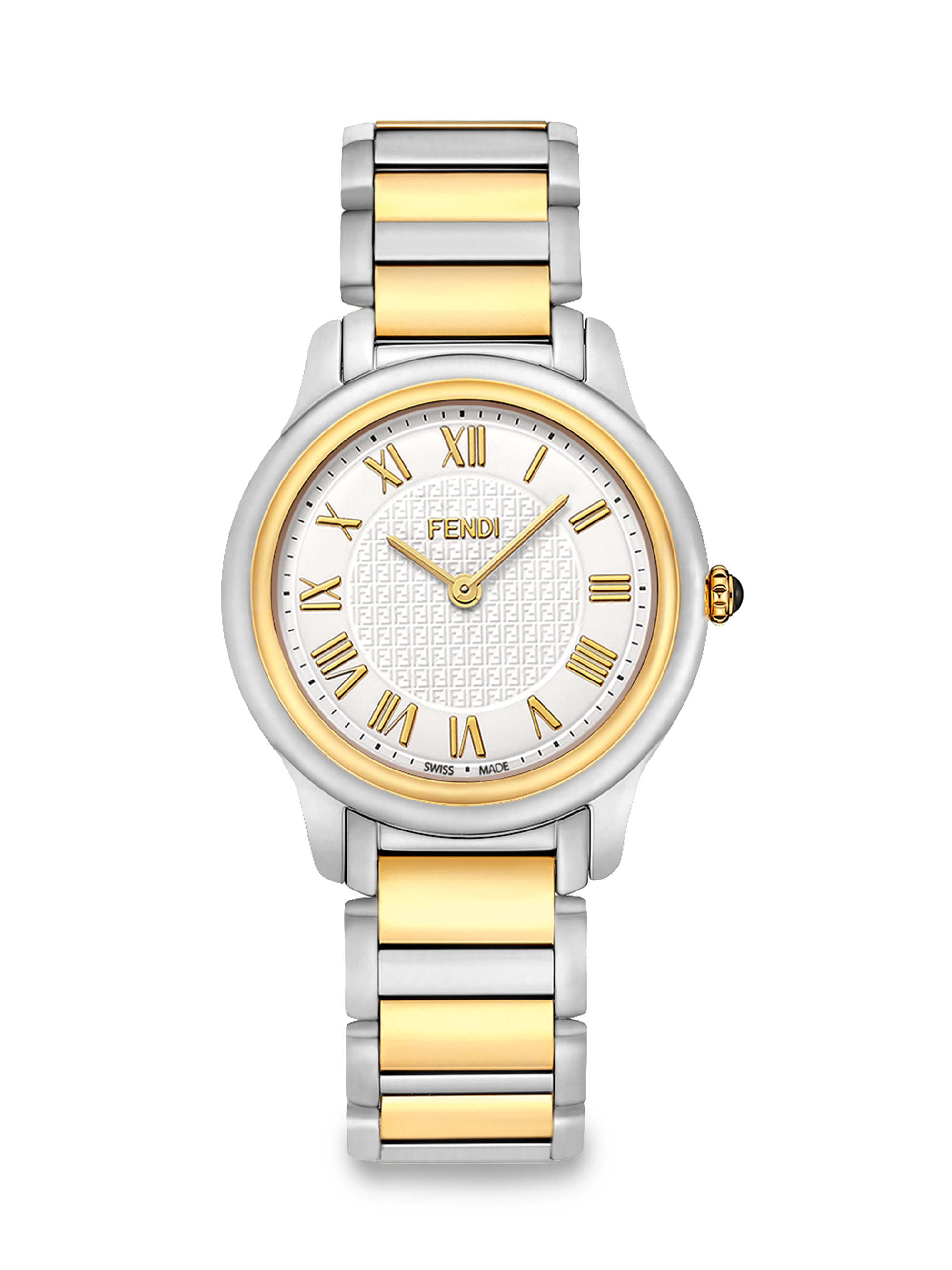 Fendi Classico Medium Two-tone Stainless Steel Bracelet Watch in ...