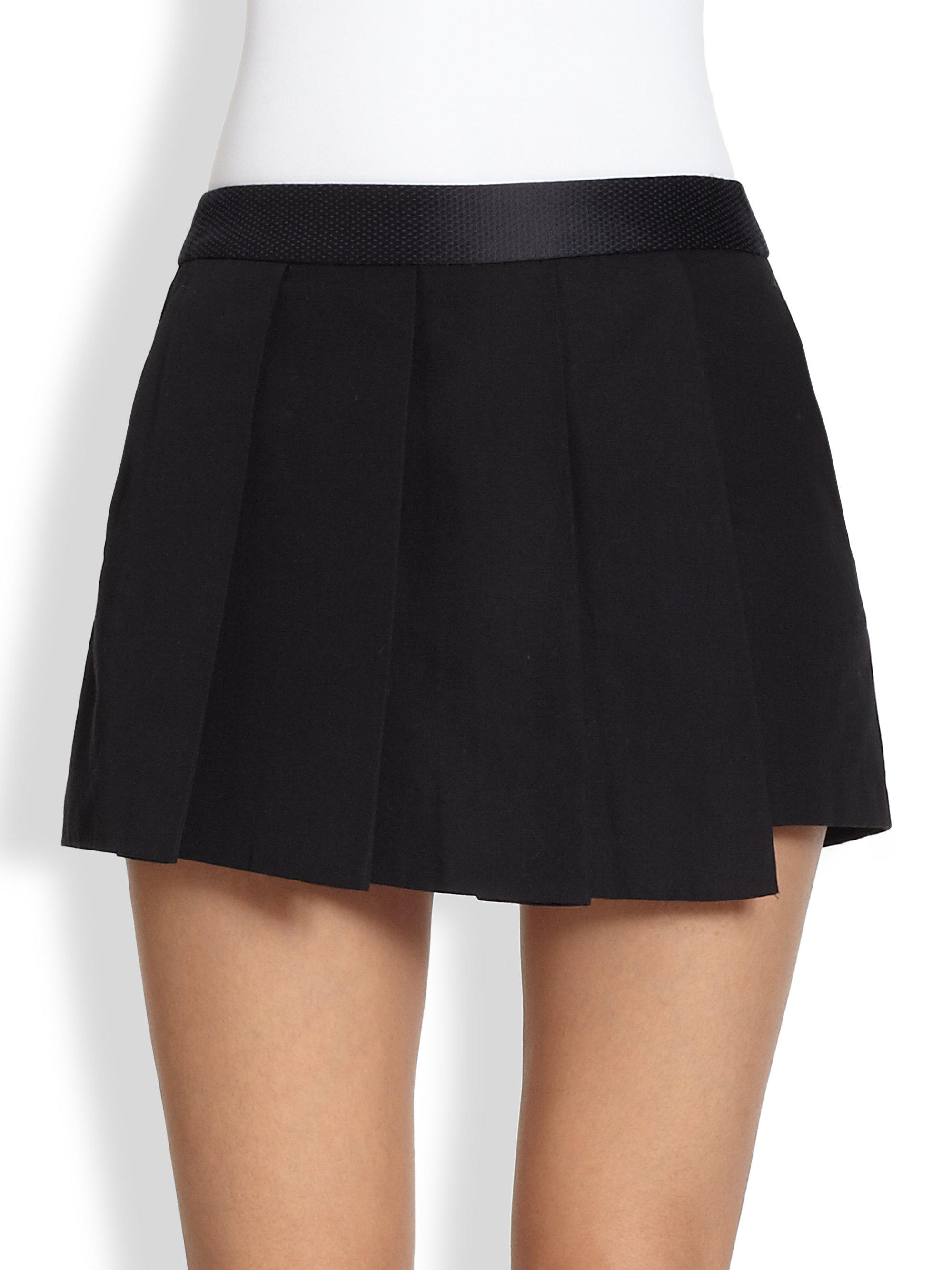 Lyst - Rag & bone Cotton Knifepleated Skort in Black