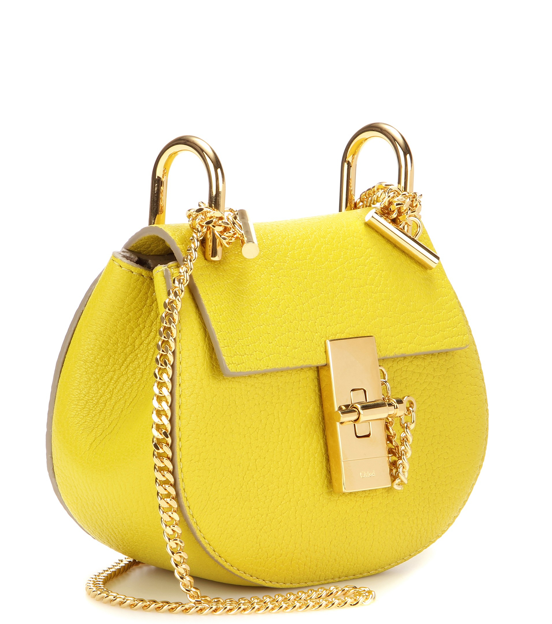 Chlo Nano Drew Leather Shoulder Bag in Yellow | Lyst