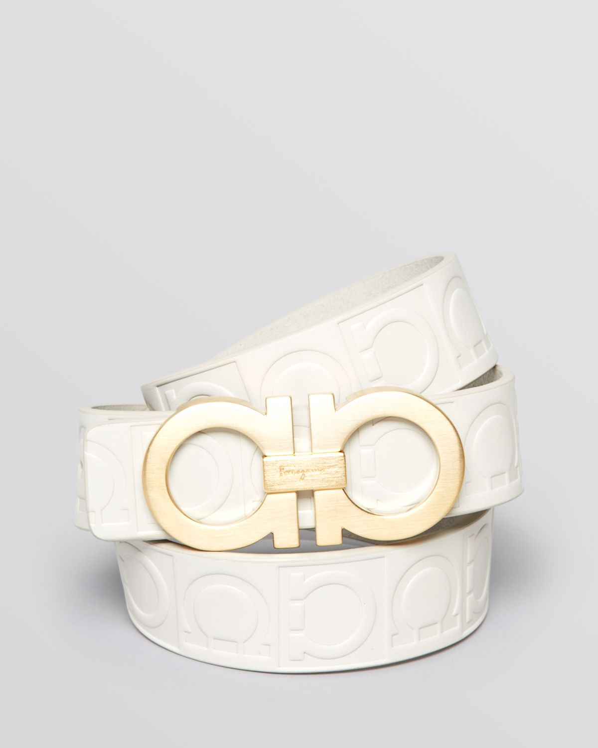 buckle gold men's belts Buckle  Lyst Gancini Belt Gold Ferragamo  in White Stamped