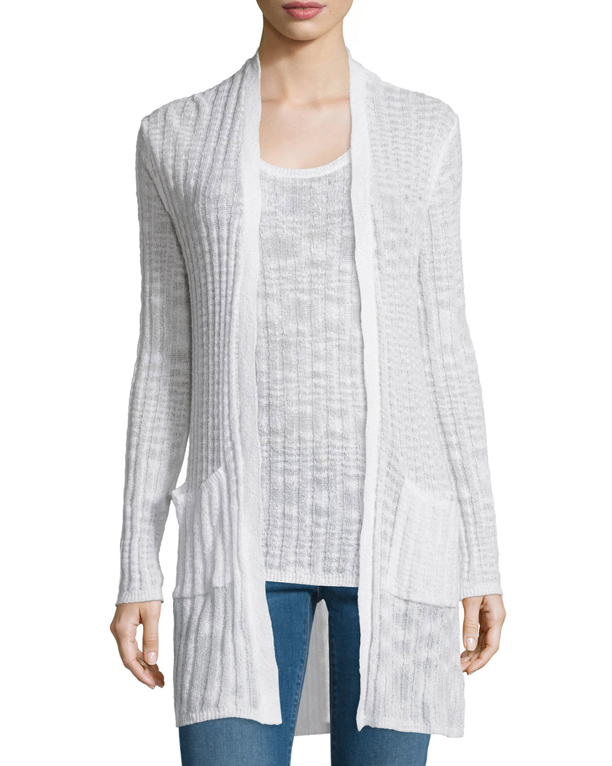 michael-michael-kors-white-ribbed-open-front-long-cardigan-product-1 ...