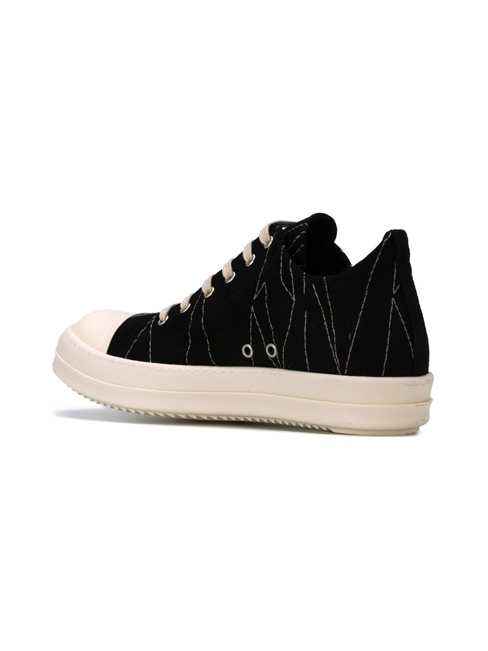 Lyst - Drkshdw By Rick Owens Stitch-Detail Mid-Top Sneakers in Black ...