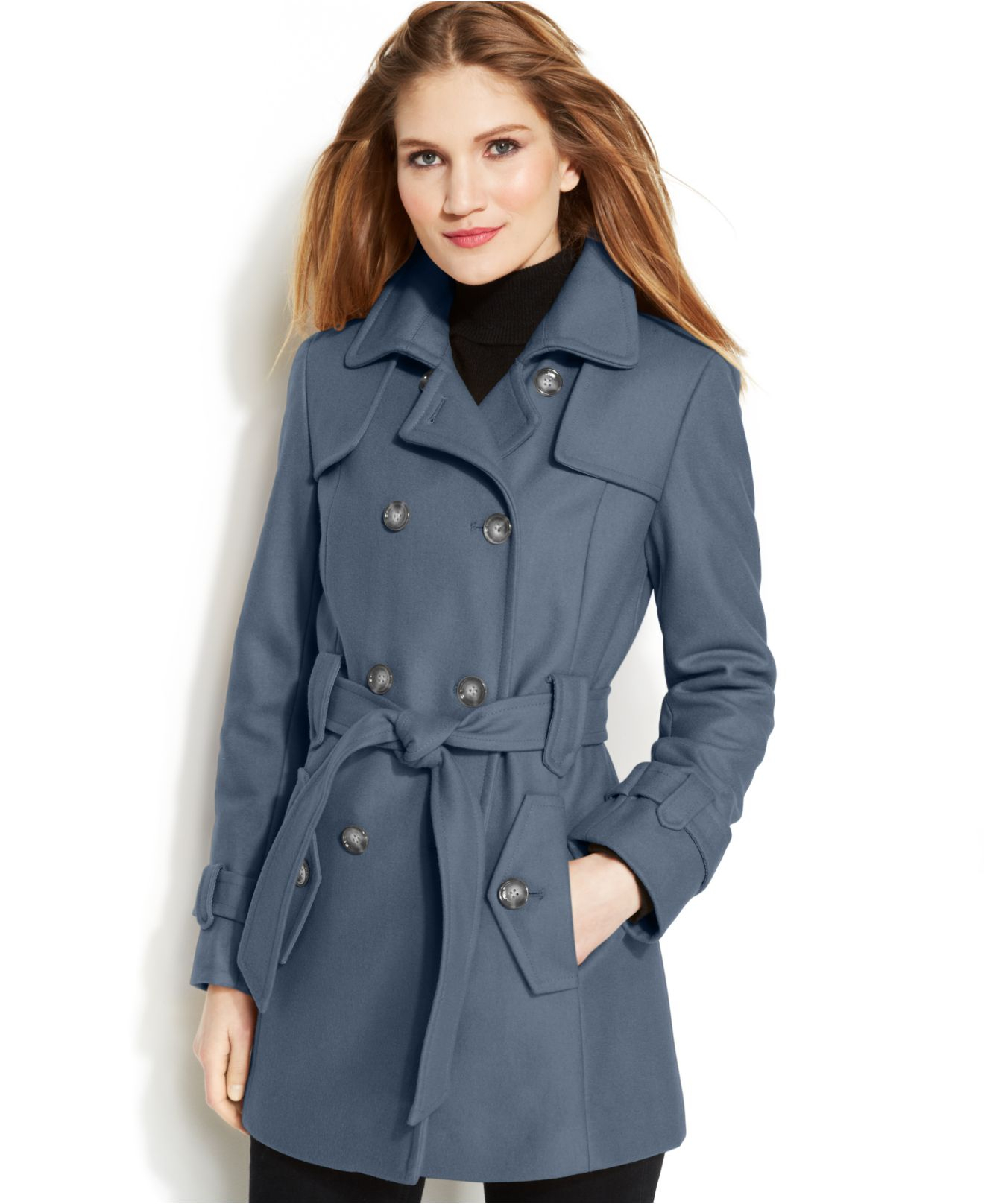 Top 15 Women S Pea Coats 2017 Mackage Belted Stretch Wool Envelope Collar Long Coat