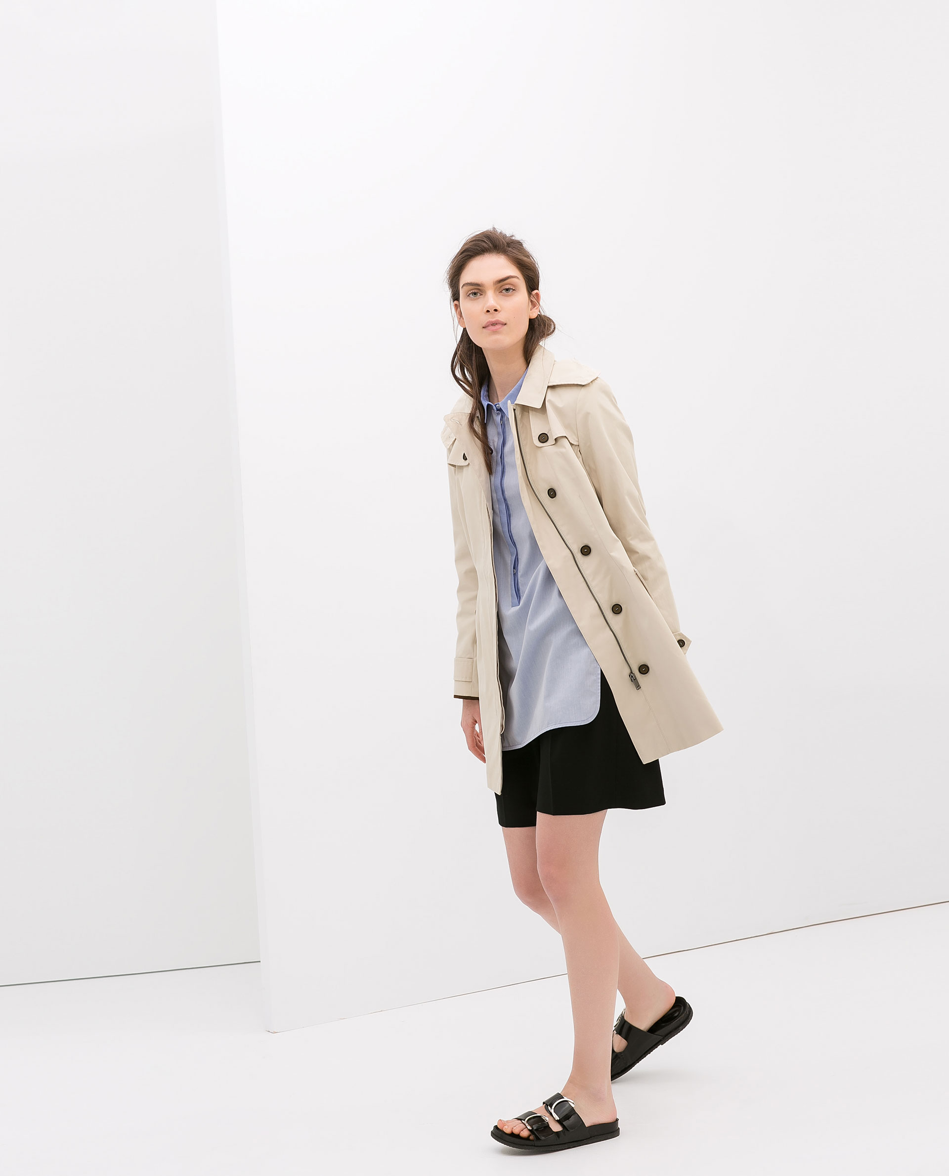 Zara Clic Trench Coat In Natural Lyst Gallery
