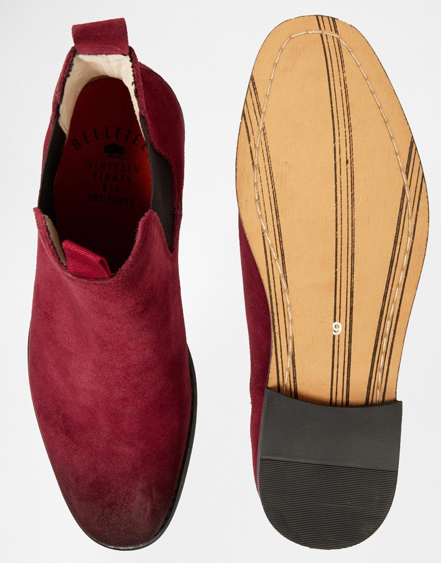 red suede chelsea boots