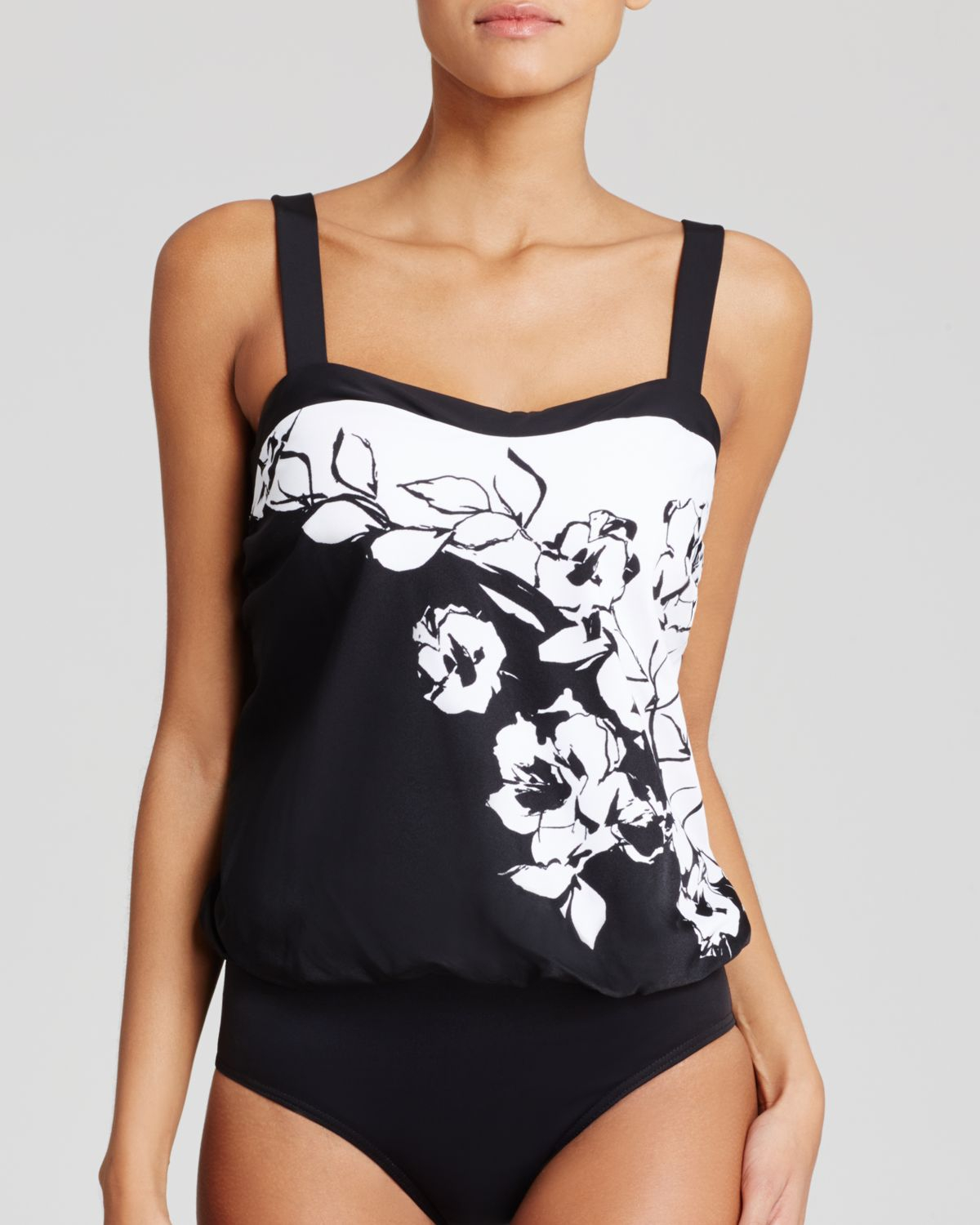 Lyst Miraclesuit Breezy Tankini Top in Black