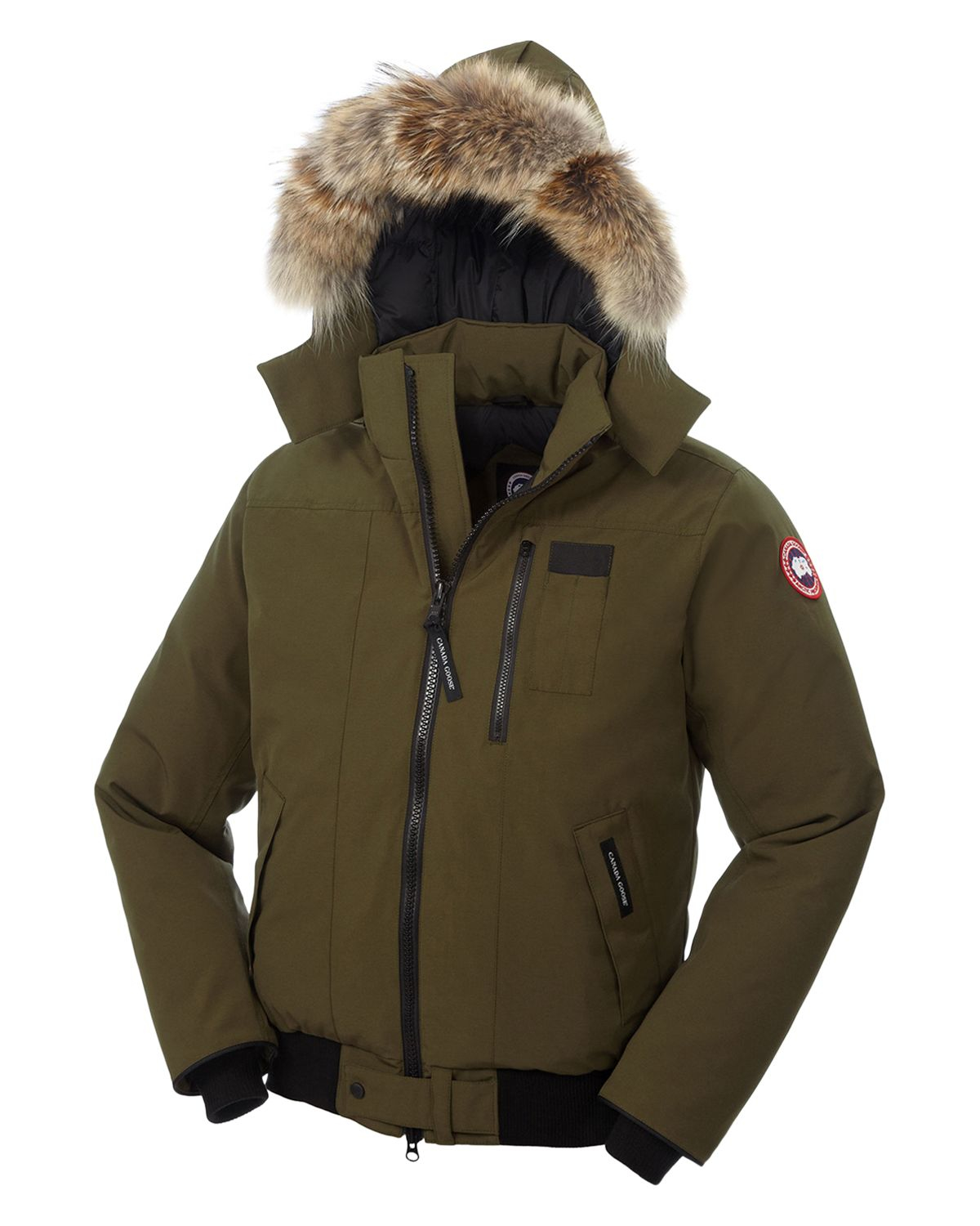 men's bomber parka with faux fur hood