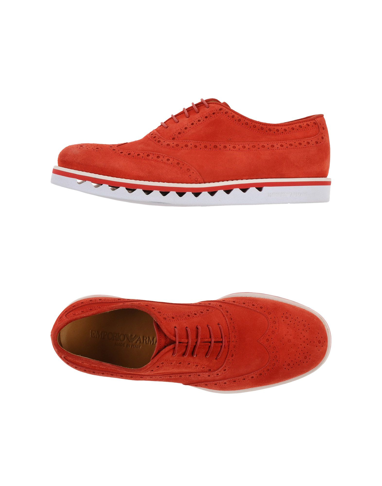 Lyst - Emporio Armani Lace-up Shoes in Red for Men