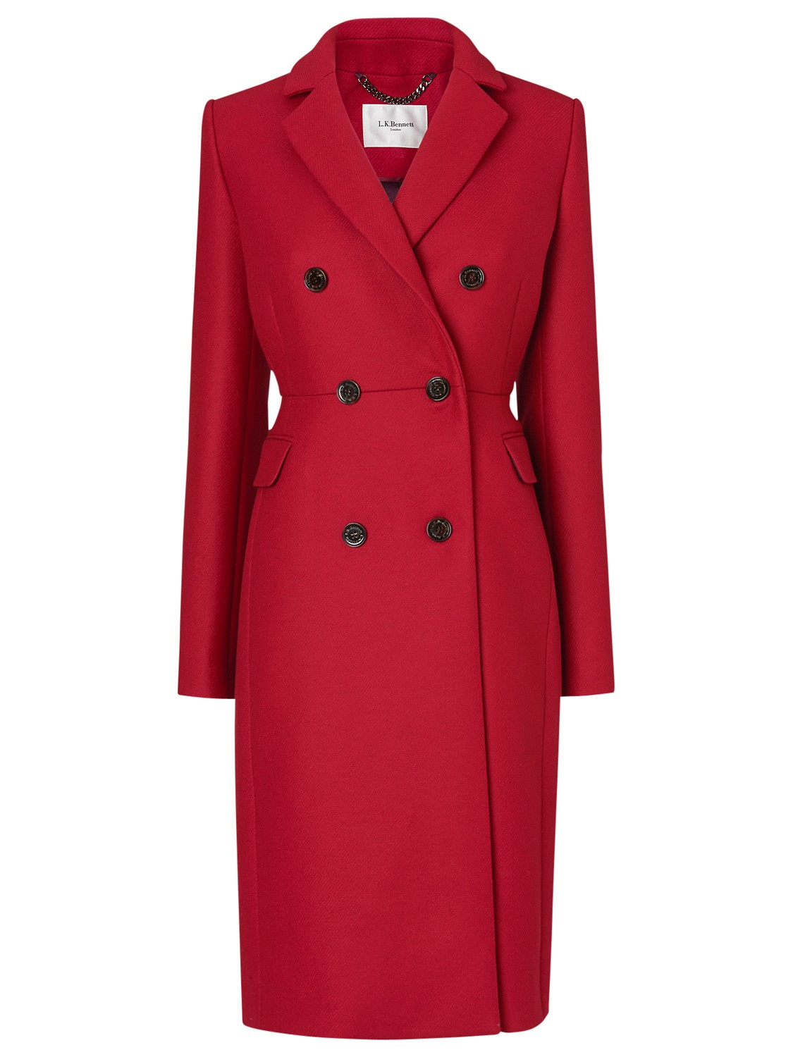 L.K.Bennett Caleste Double Breasted Coat in Red - Lyst