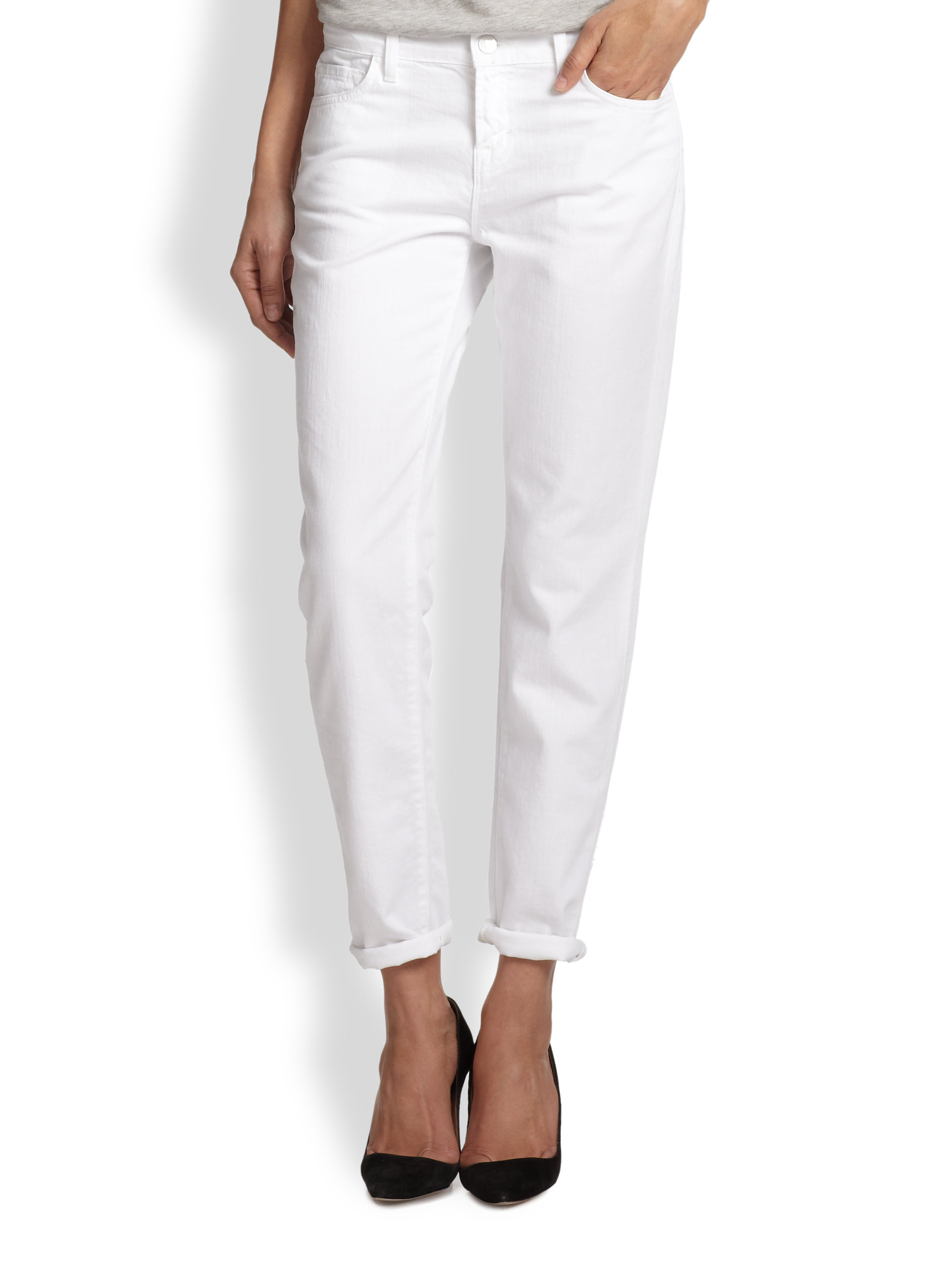 Lyst - J Brand Jake Slim-Fit Boyfriend Jeans in White