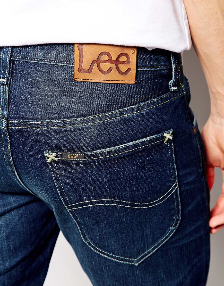 Lyst - Lee Jeans Jeans Daren Regular Slim Fit Giant Jett Dark Wash in ...