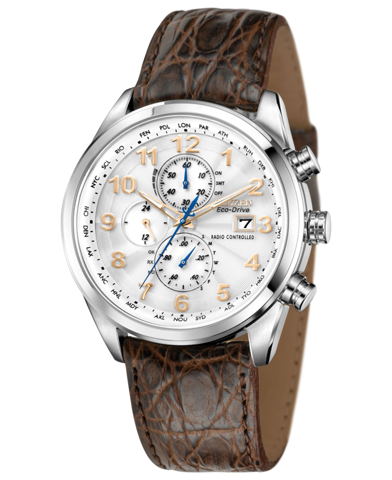 citizen eco drive chronograph leather strap