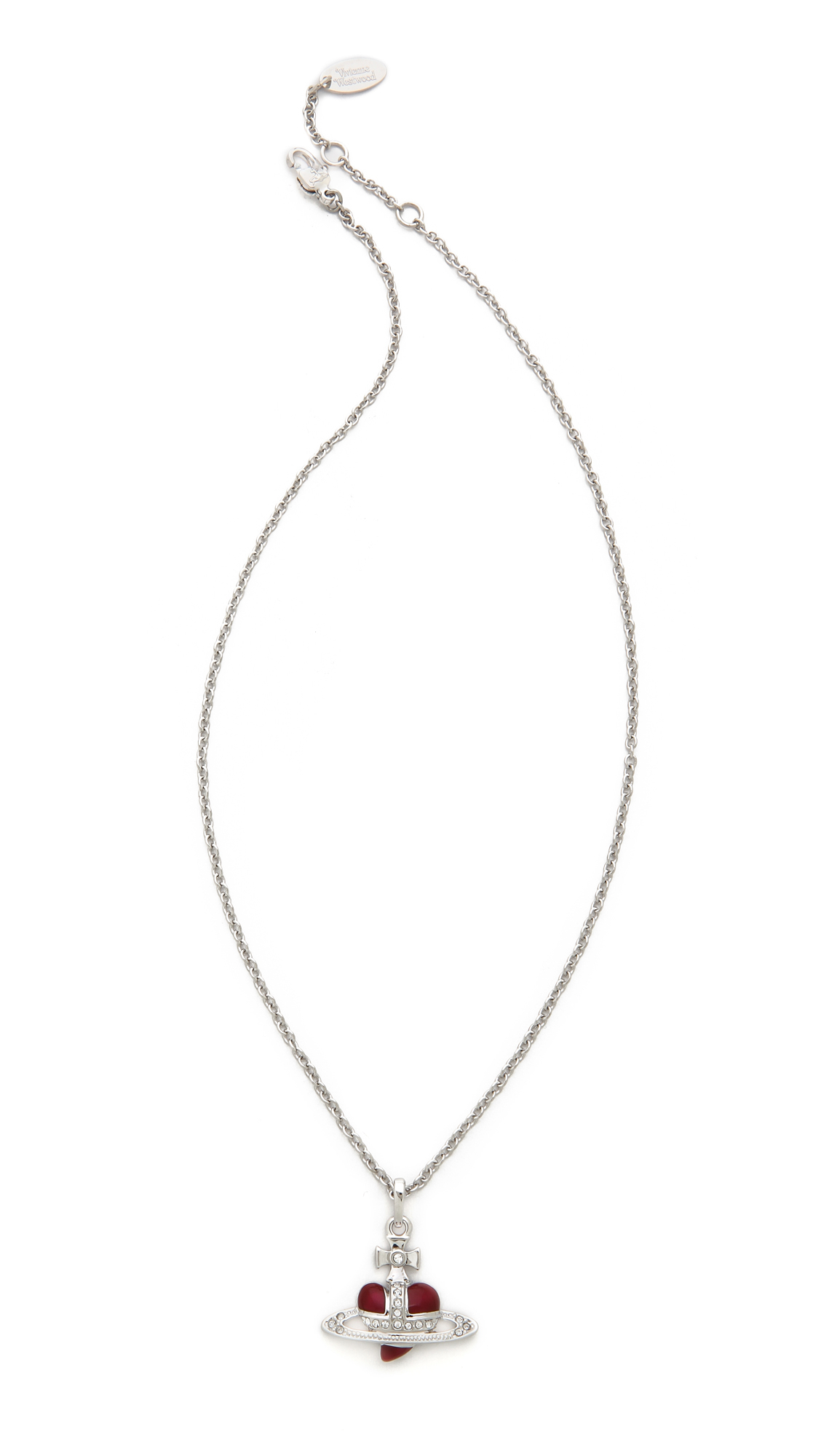 Lyst - Vivienne Westwood Heart Orbit Necklace in Metallic