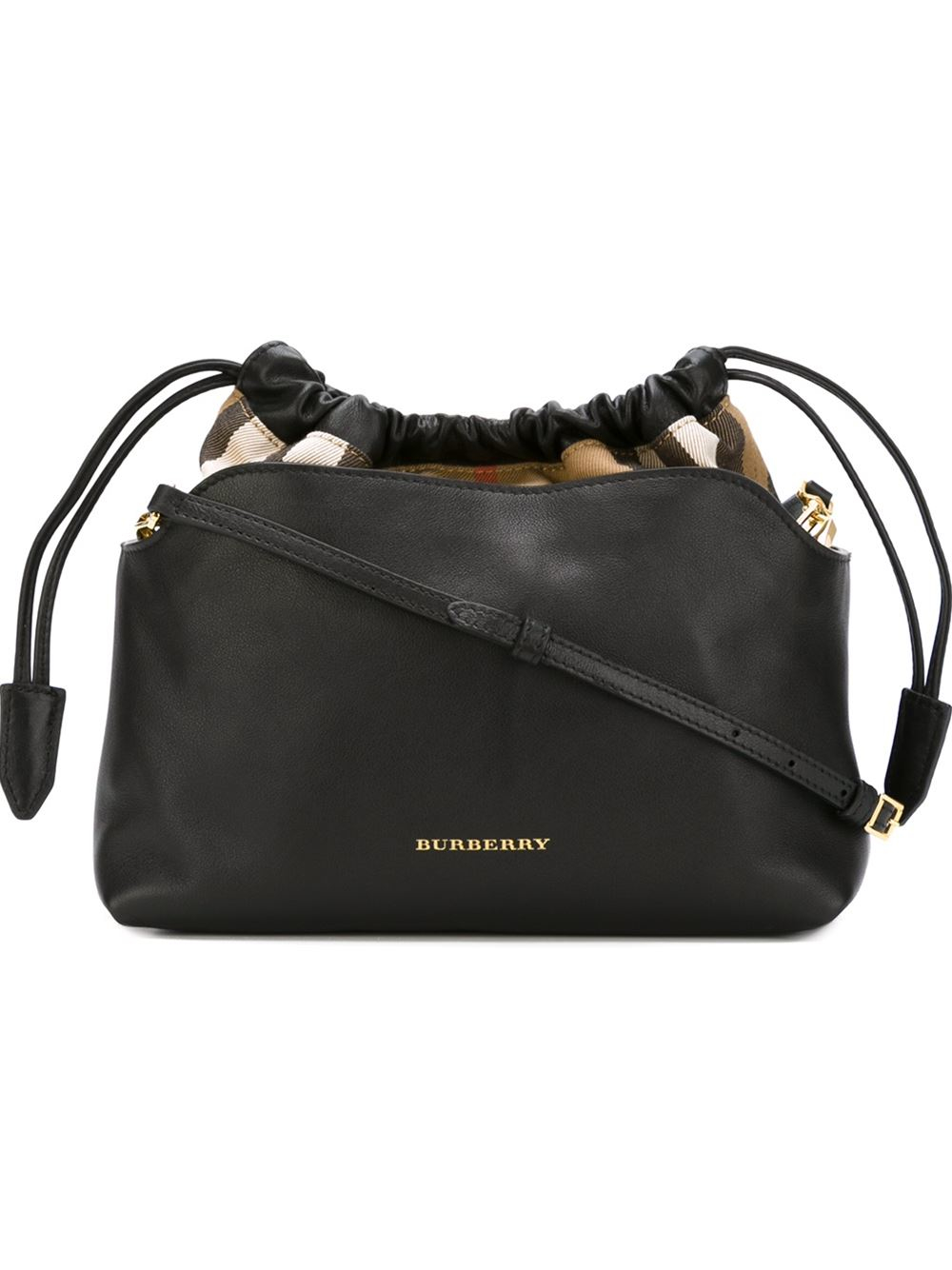 Burberry Drawstring Crossbody Bag in Black | Lyst