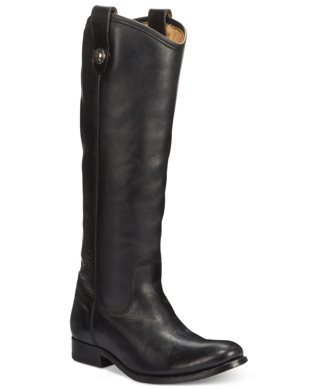 Frye Carson Button Wide Calf Riding Boots in Black | Lyst