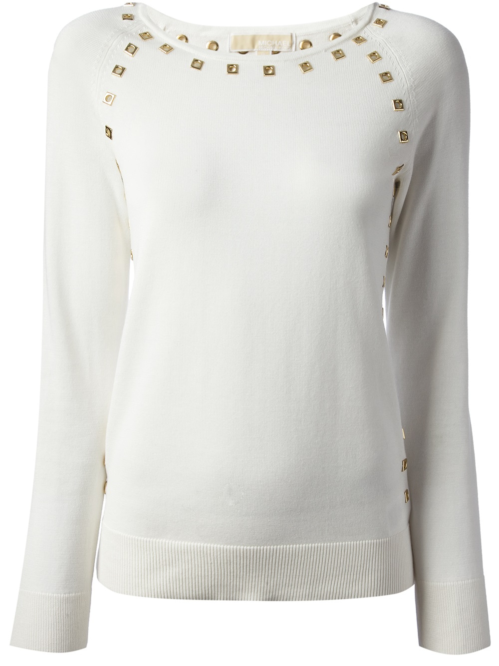 Lyst - Michael Michael Kors Studded Sweater in White