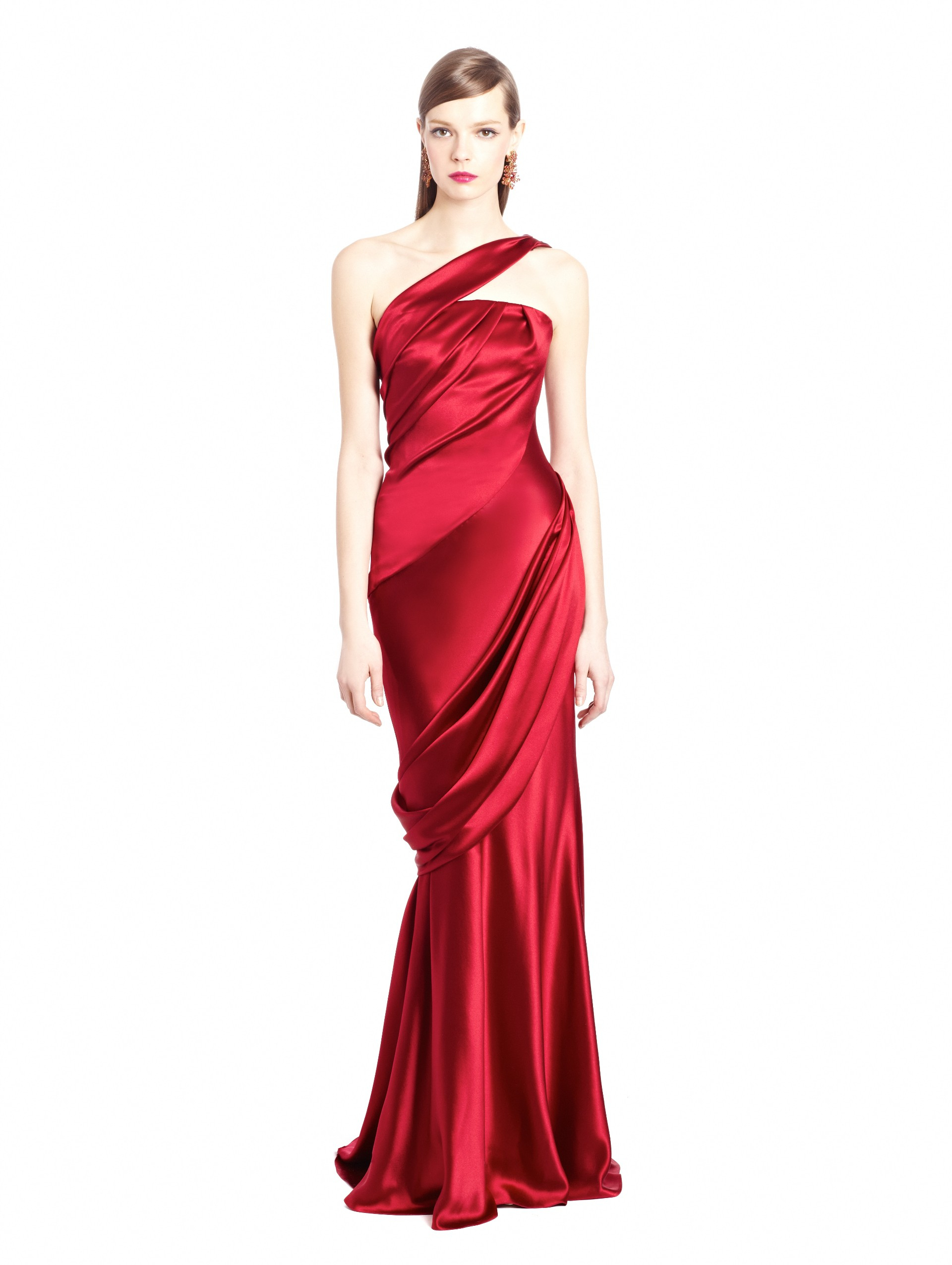 oscar de la renta red gown