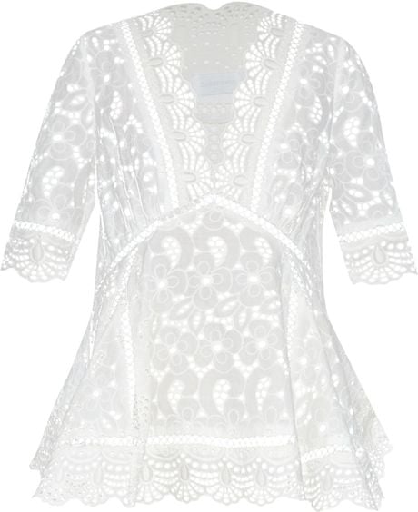 Zimmermann | White Hyper Eyelet Broderie-anglaise Top | Lyst