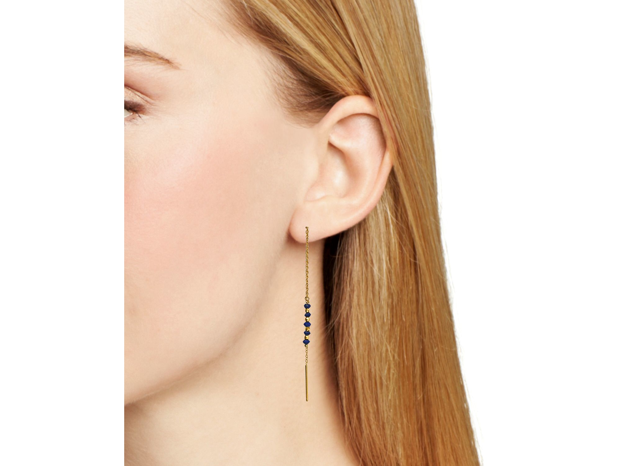 Lyst Chan Luu Lapis Threader Earrings In Metallic Gallery