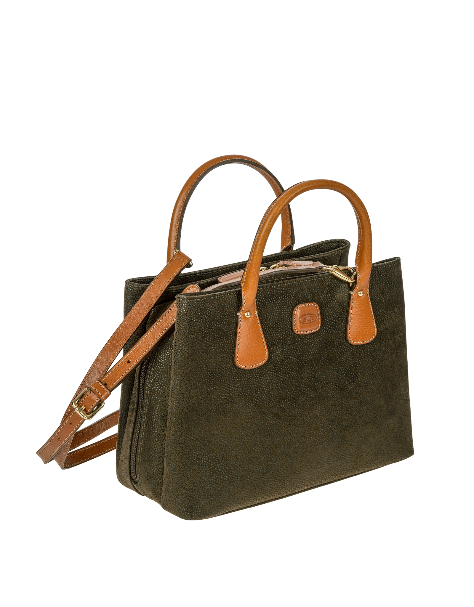Bric's Life Olive Green Small Micro Suede Tote Bag in Green - Lyst