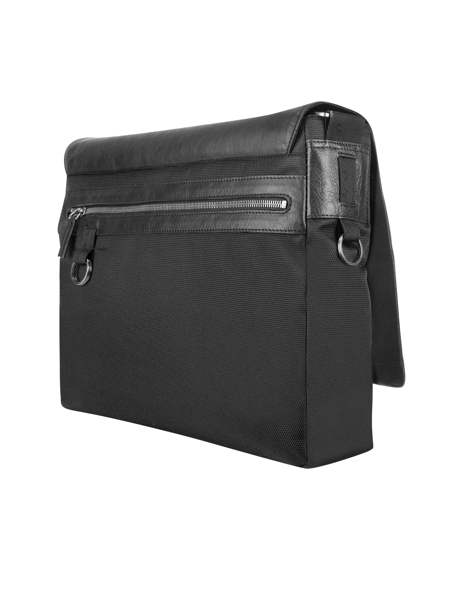 Piquadro Frame Nylon And Leather Laptop Messenger Bag in Black for Men Lyst
