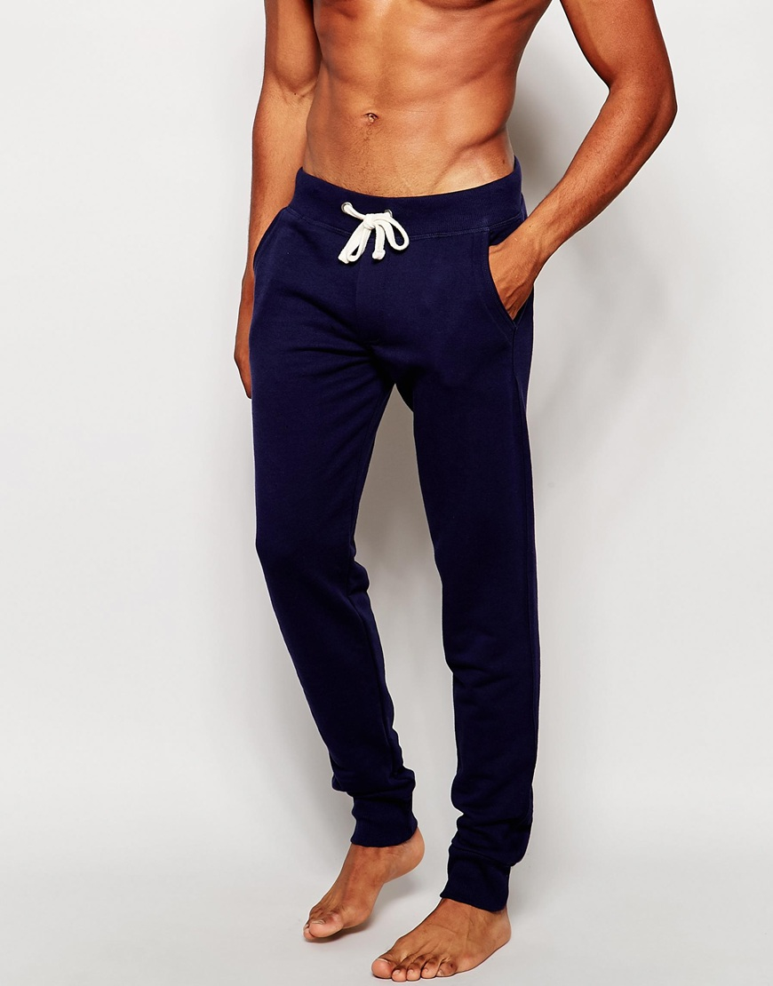 Esprit Cuffed Slim Lounge Pants in Blue for Men | Lyst
