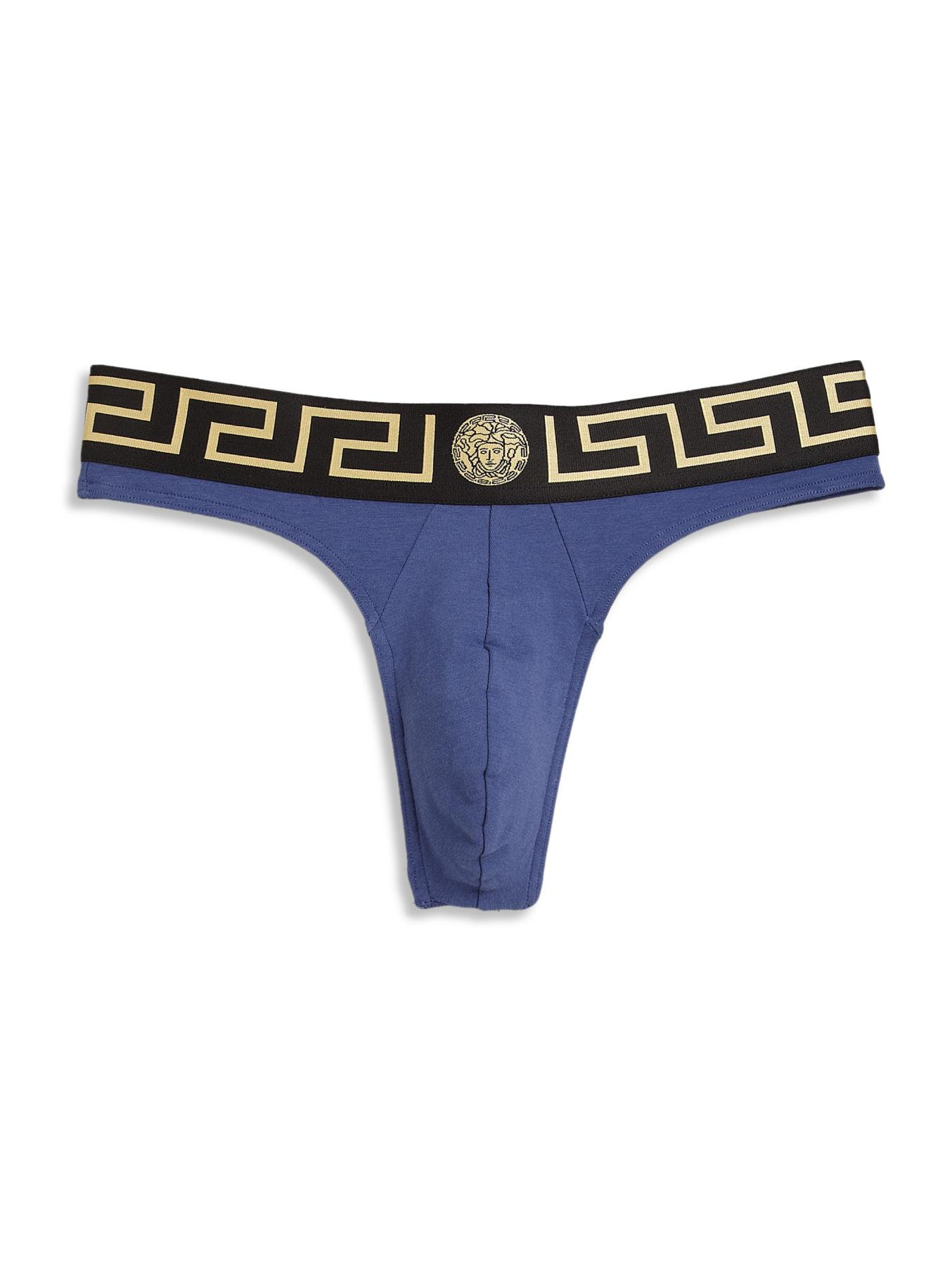 Versace Iconic Logo Thong in Blue for Men | Lyst
