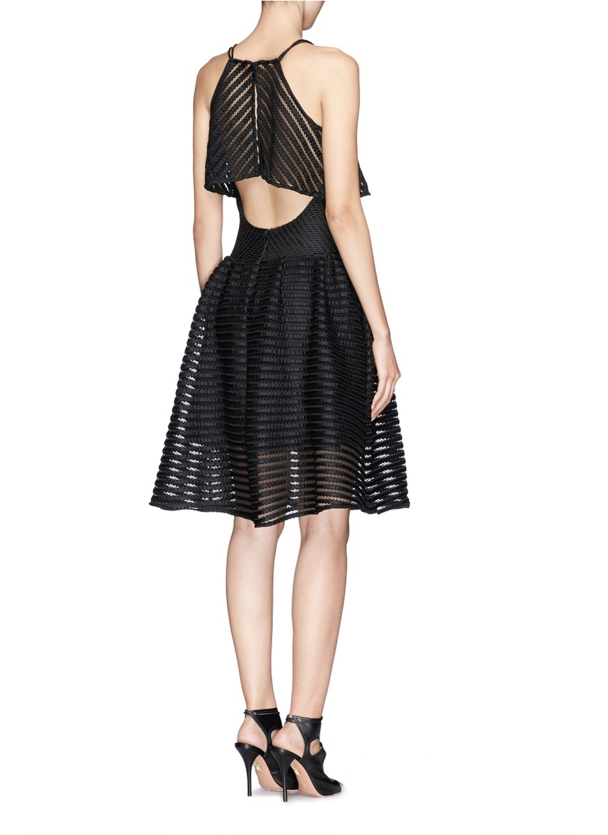 self portrait black mesh dress