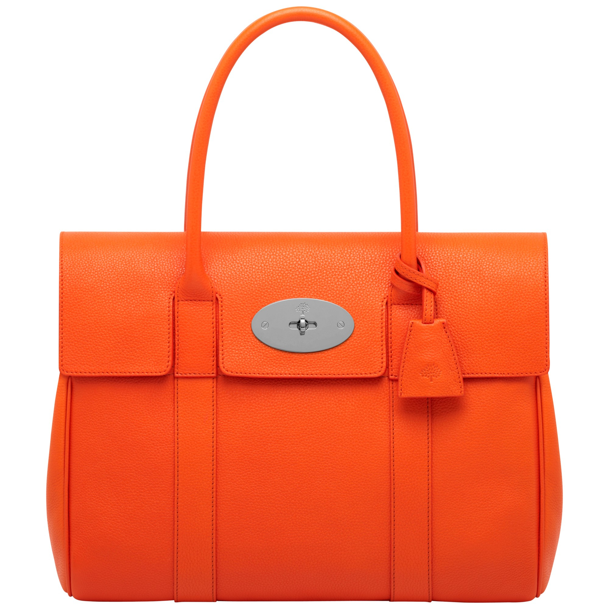 Mulberry Bayswater Small Leather Grab Bag in Orange | Lyst