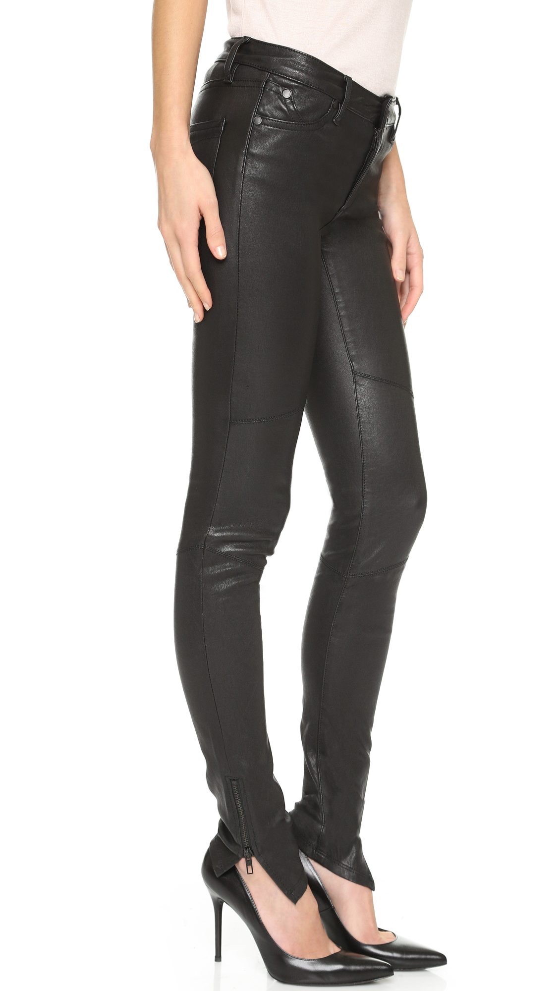 Lyst - Superfine Rebel Luxe Stretch Leather Pants in Black