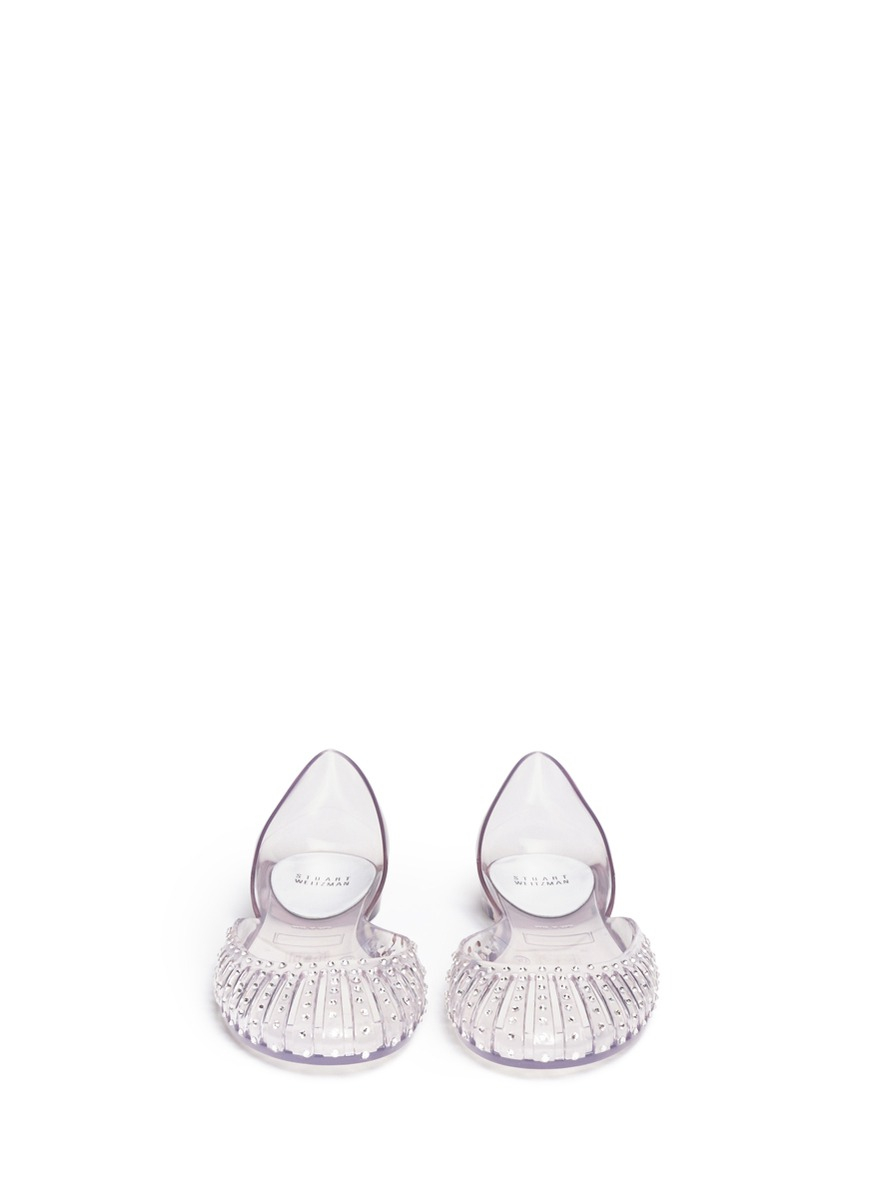 Lyst Stuart Weitzman Jealous Crystal Jelly Flats