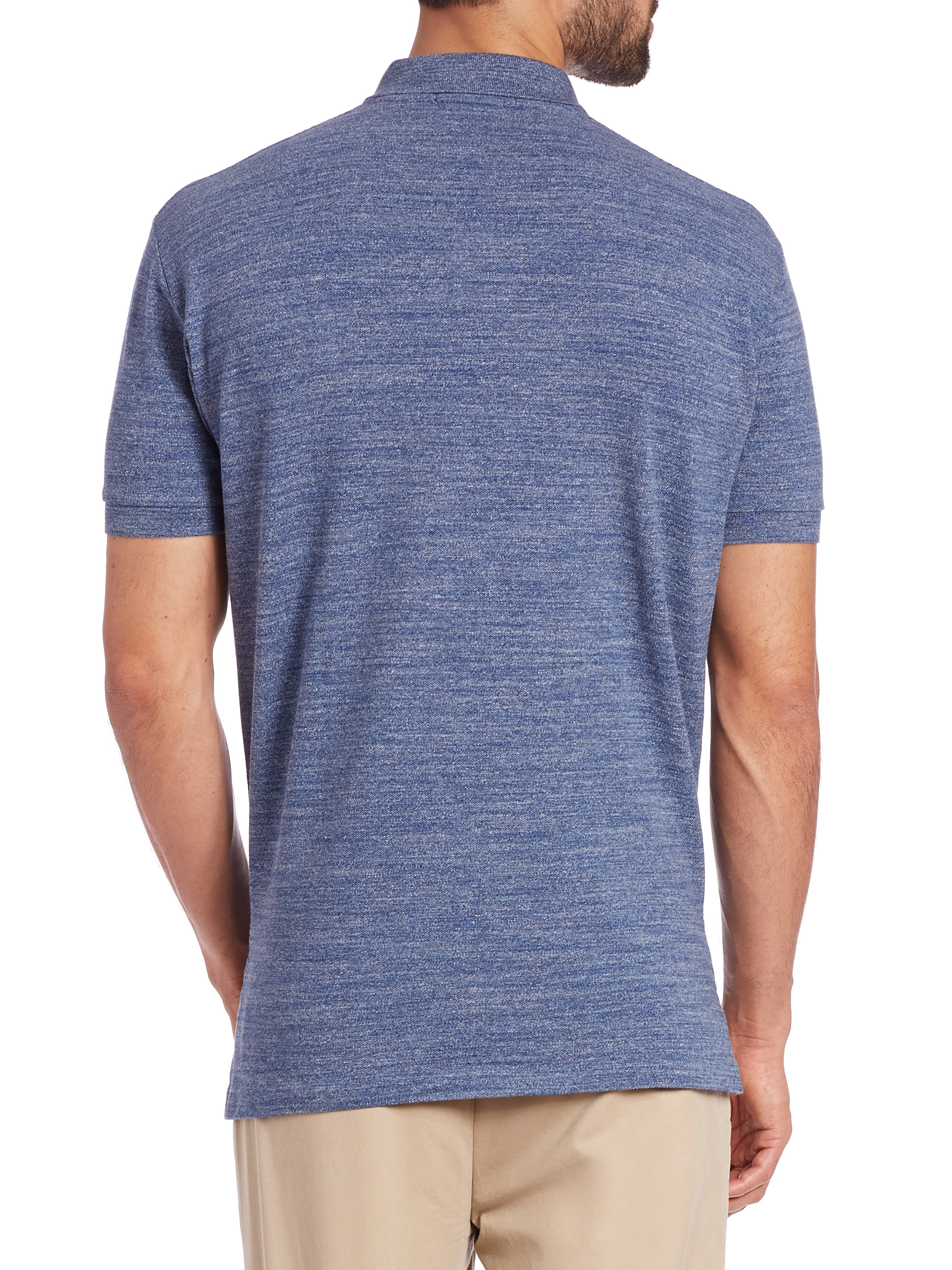 Lyst - Polo Ralph Lauren Heathered Polo Shirt in Blue for Men