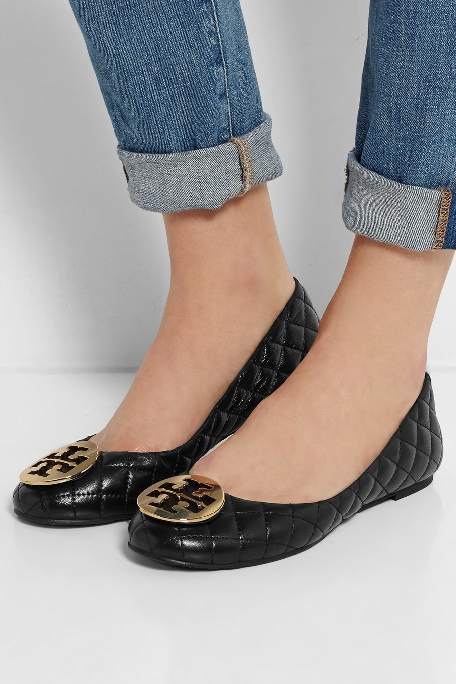 Lyst Tory Burch Quinn Quilted Leather Ballet Flats In Black 1591