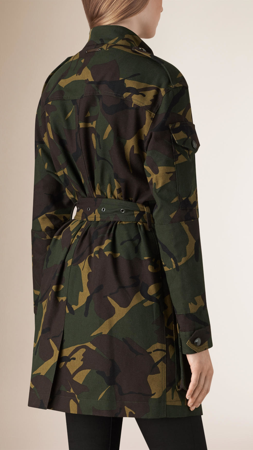 Lyst - Burberry Camouflage Print Cotton Field Jacket in Brown