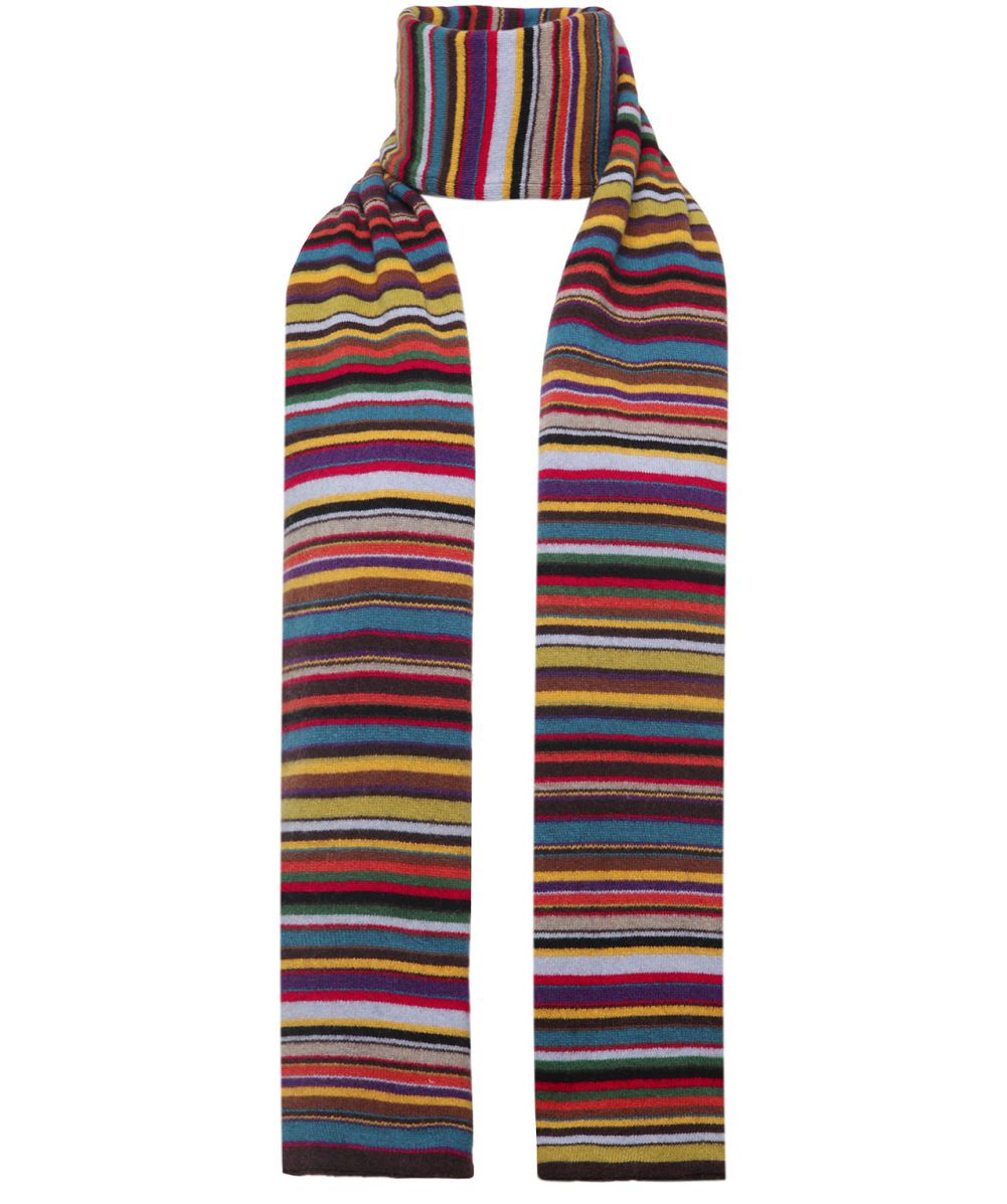 Lyst - Paul Smith Multicoloured Striped Wool Blend Scarf in Blue for Men