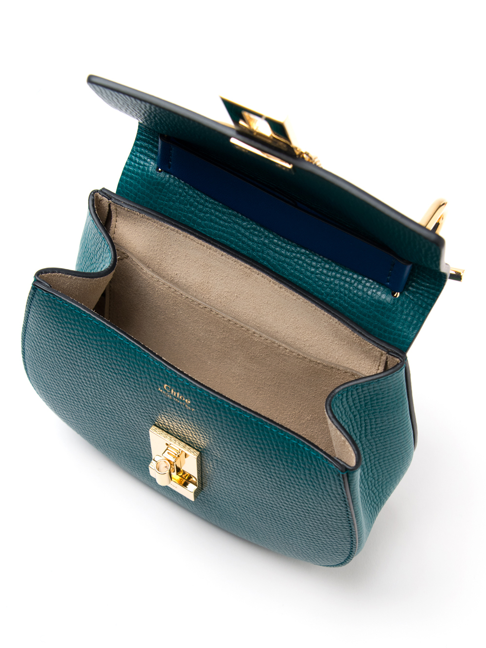 Chlo Drew Bicolor Crossbody Bag in Blue (Blue/Green) | Lyst