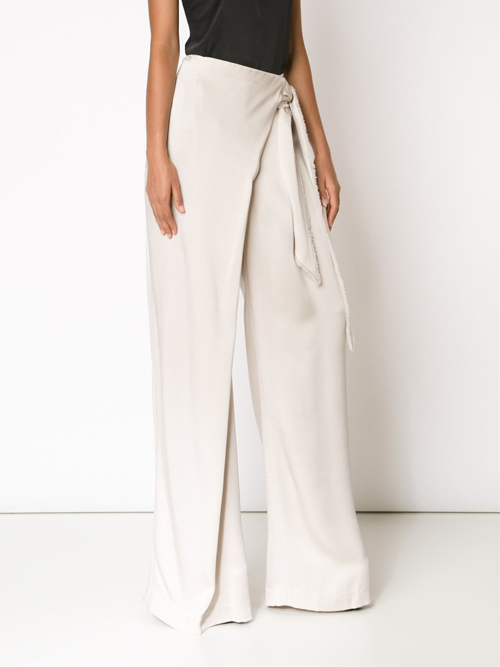 Maiyet Wrap Palazzo Pants in Natural - Lyst