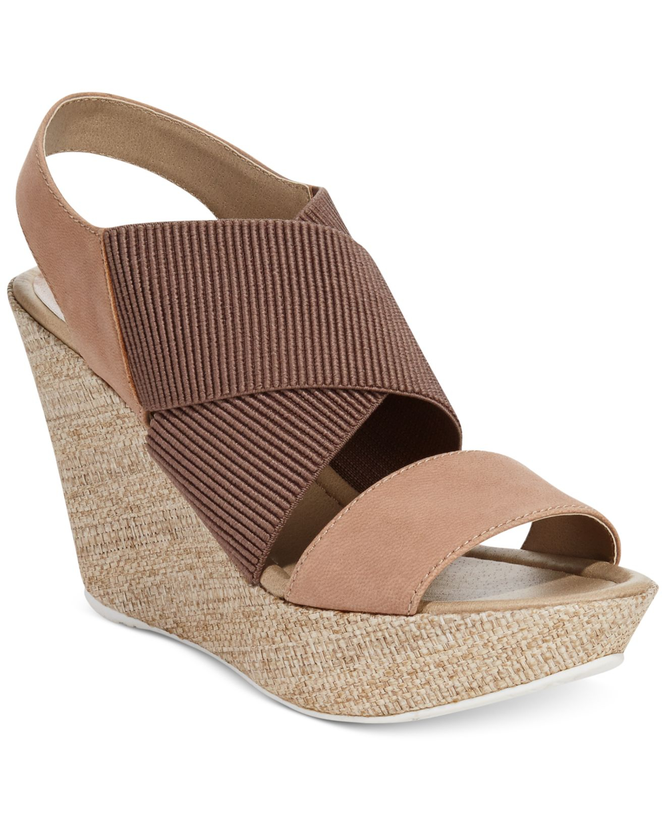 Kenneth Cole Reaction Sole Less Platform Wedge Sandals In Brown Lyst 1852