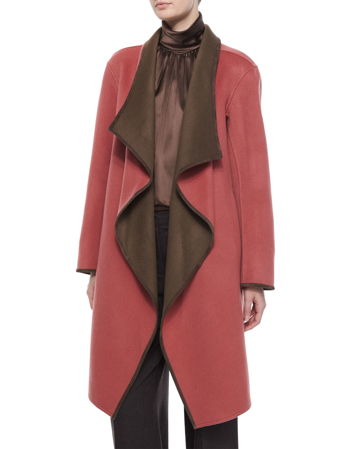 Lafayette 148 New York Felice Reversible Wool-Blend Coat in Brown | Lyst