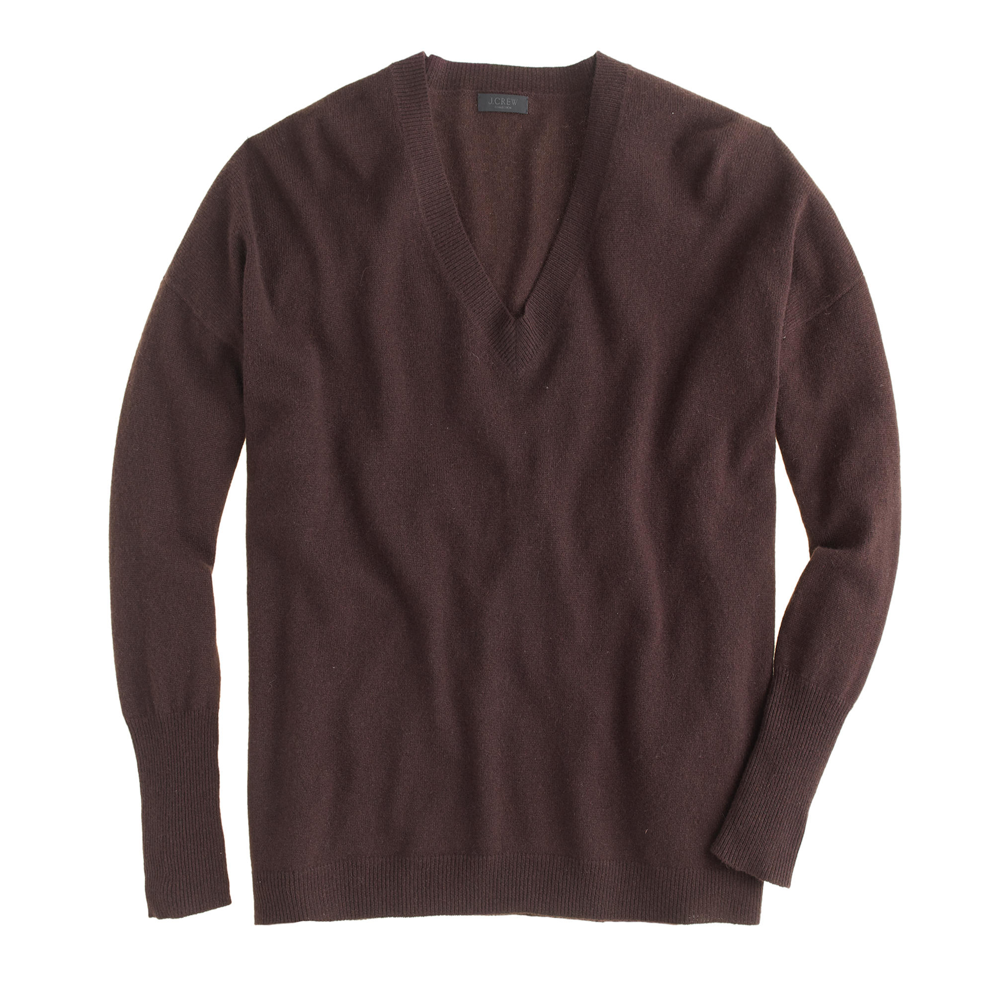 J.crew Collection Cashmere Boyfriend Vneck Sweater in Brown (espresso