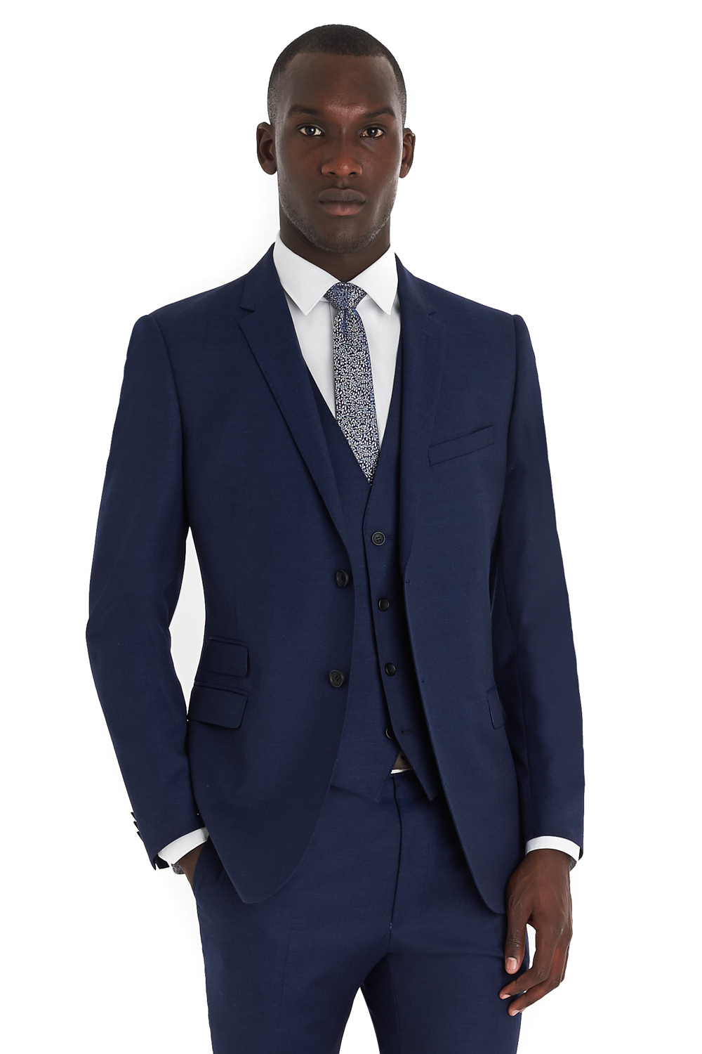 French Connection Slim Fit Bright Blue 3 Piece Suit in Blue for Men | Lyst