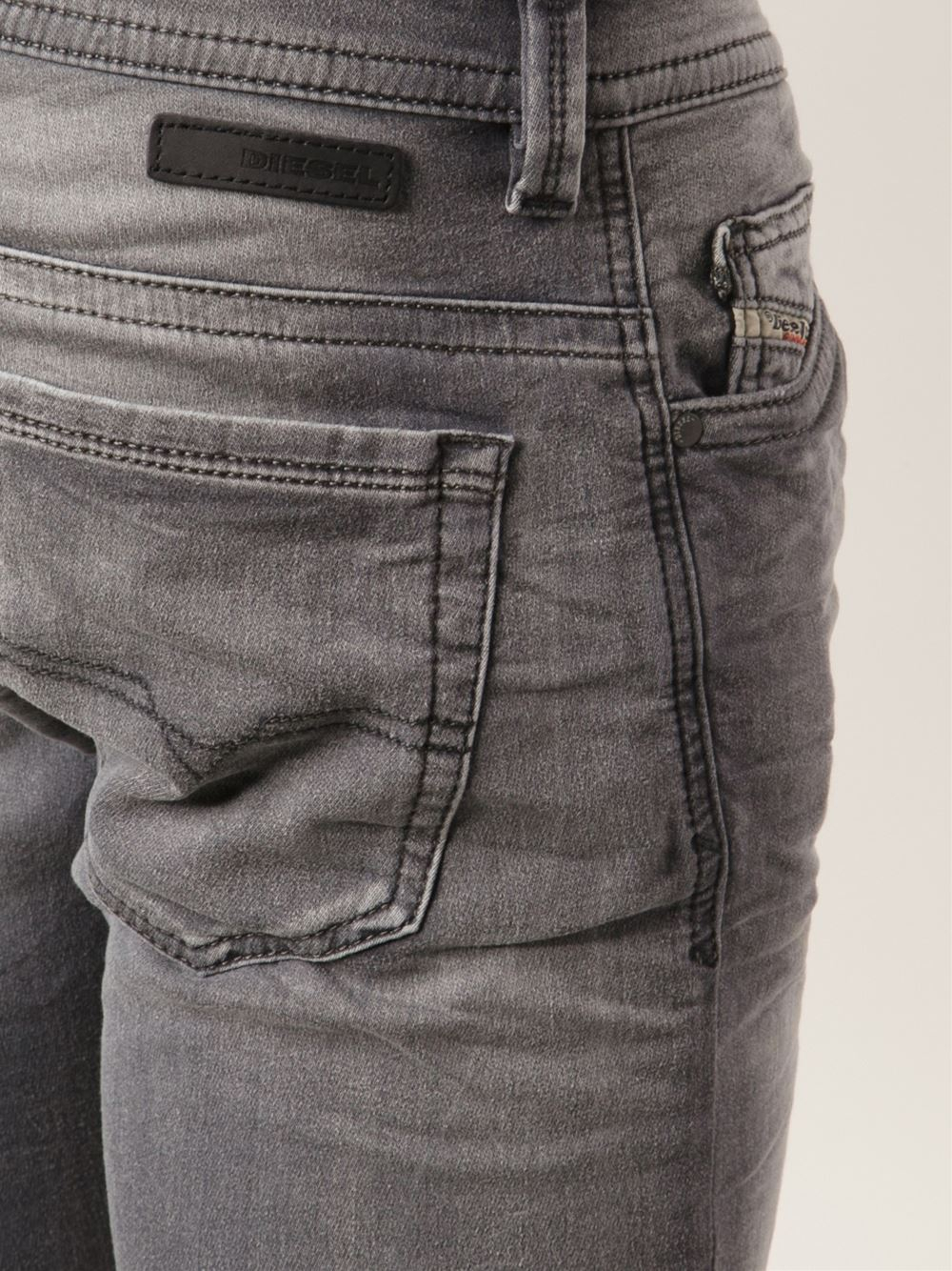Diesel Thavar Sweat Jeans in Gray for Men | Lyst