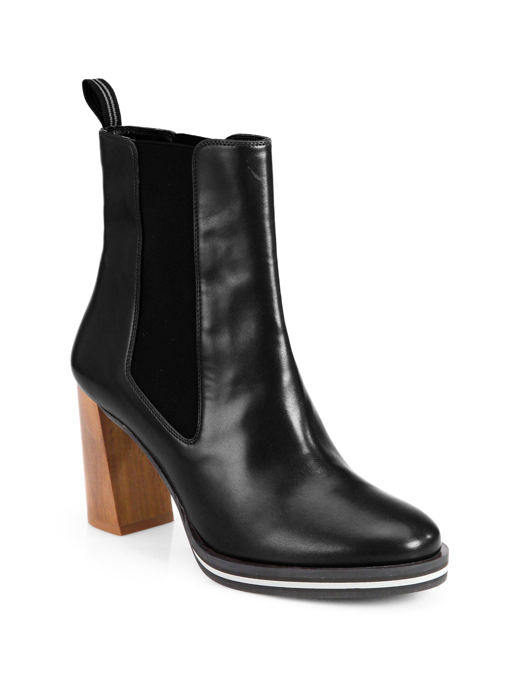 Lyst - Stella Mccartney Pull-On Faux Leather Ankle Boots in Black